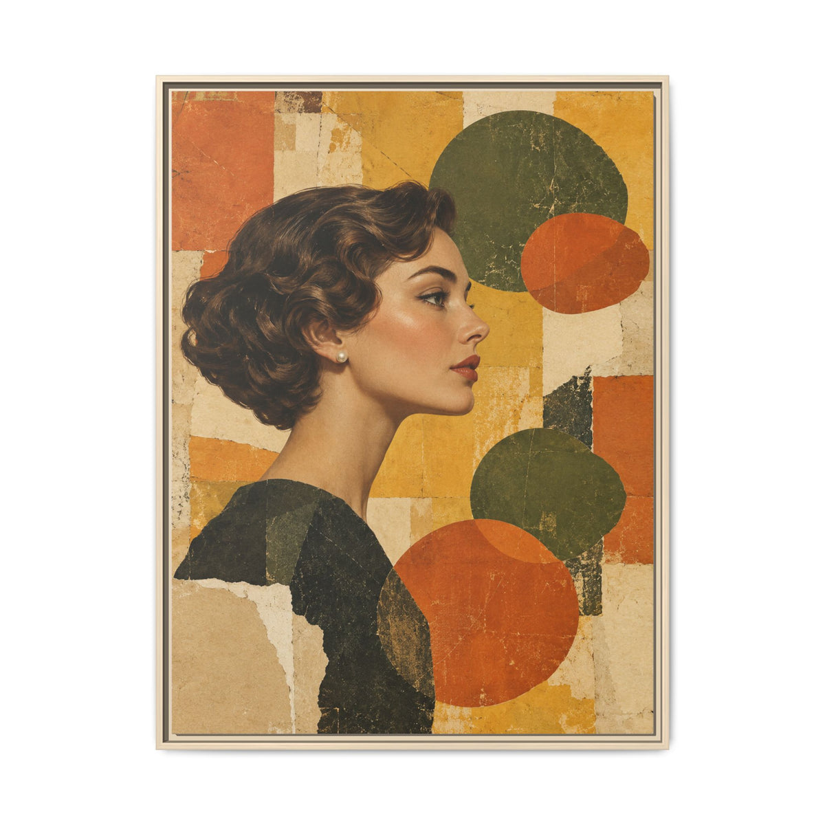 Saffron Thought · Framed Canvas