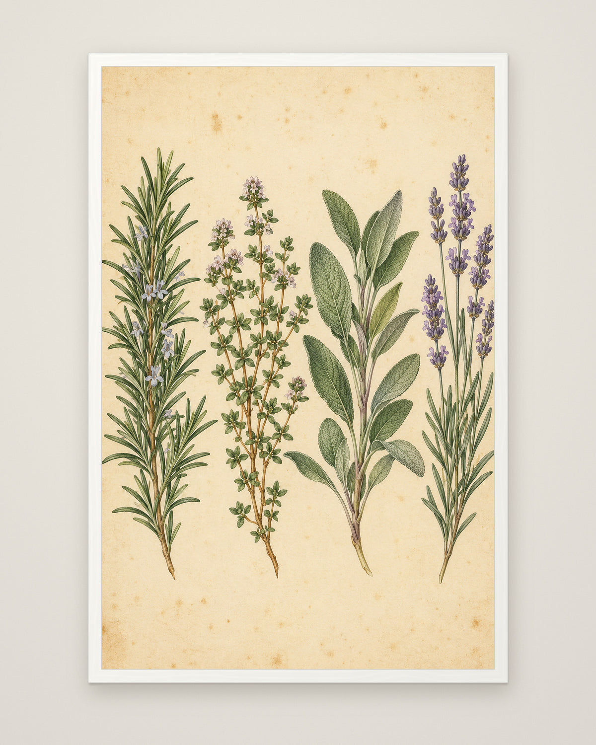 Herb Garden Study by Clementine Hale, Museum Edition framed edge to edge in a white box frame, 60 × 90 cm and 80 × 120 cm