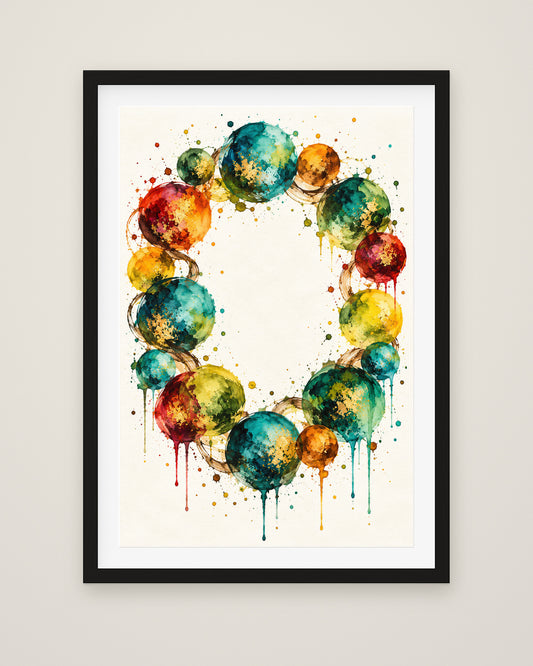 La Ronde by Roman Fontaine, Museum Edition framed fine art print in a black box frame with a snow white mount