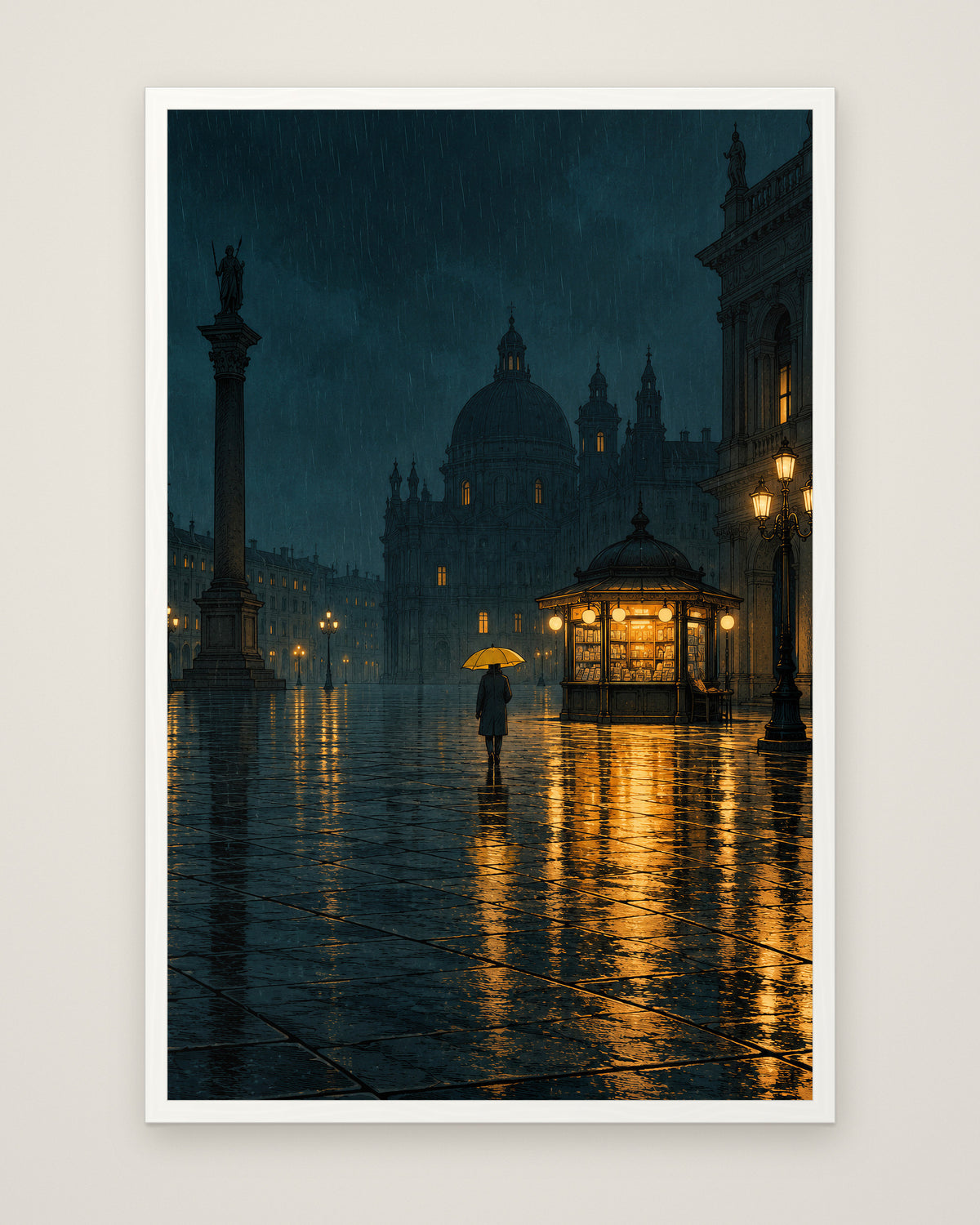 Small Hours by Elias Northcott, Museum Edition framed edge to edge in a white box frame, 60 × 90 cm and 80 × 120 cm