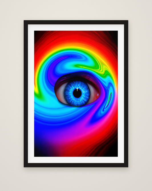 The Spectrum Within by Nova Vale, Museum Edition framed fine art print in a black box frame with a snow white mount