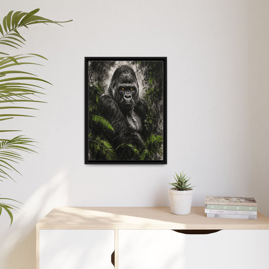 Viridian Primus framed canvas in a room