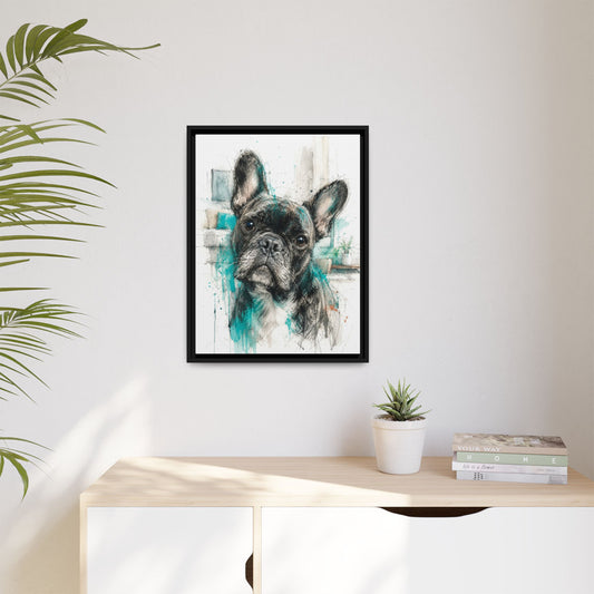 Maison Fidèle framed canvas in a room