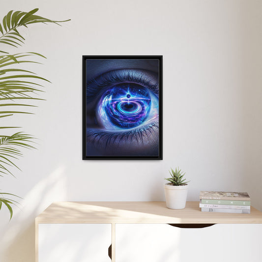 Eclipse of the Inner Eye framed canvas in a room