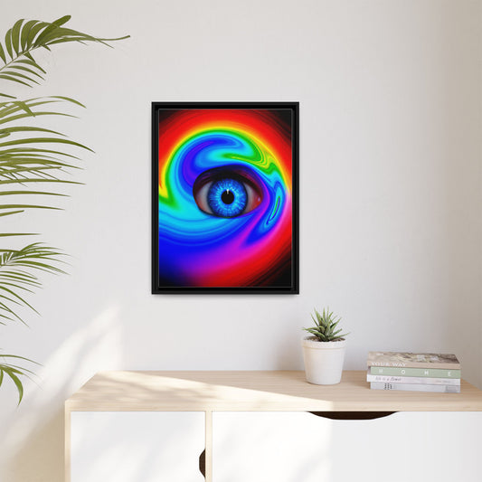The Spectrum Within framed canvas in a room