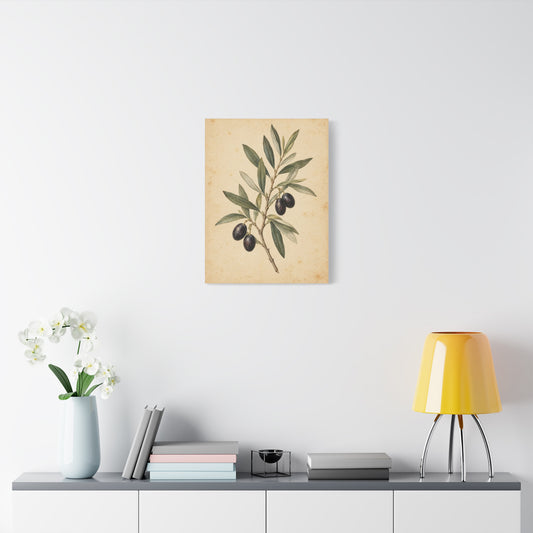 Olive Bough frameless canvas in a room