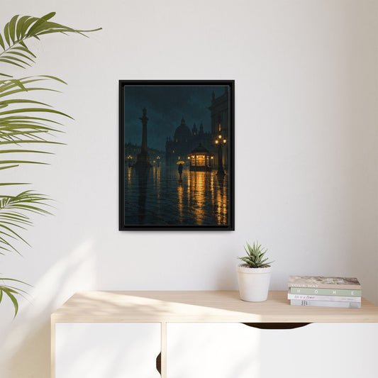 Small Hours framed canvas in a room