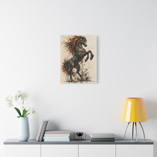 Equus Ignis frameless canvas in a room