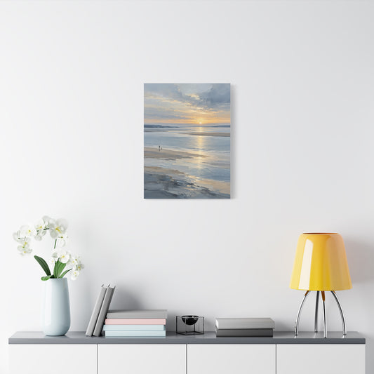 Silver Estuary frameless canvas in a room