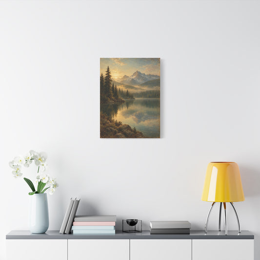 Still Lake frameless canvas in a room
