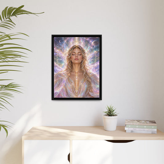 Aura Aeterna framed canvas in a room