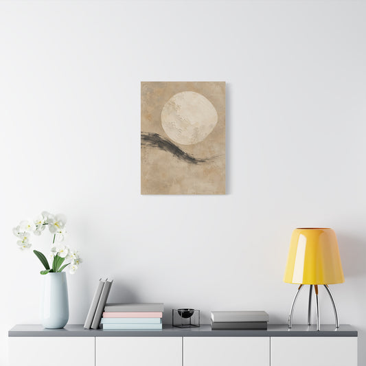 Linen Moon frameless canvas in a room