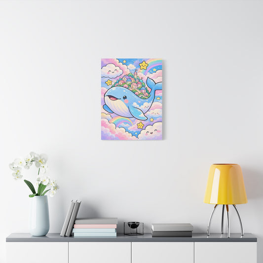 Sweet Dreams Whale frameless canvas in a room