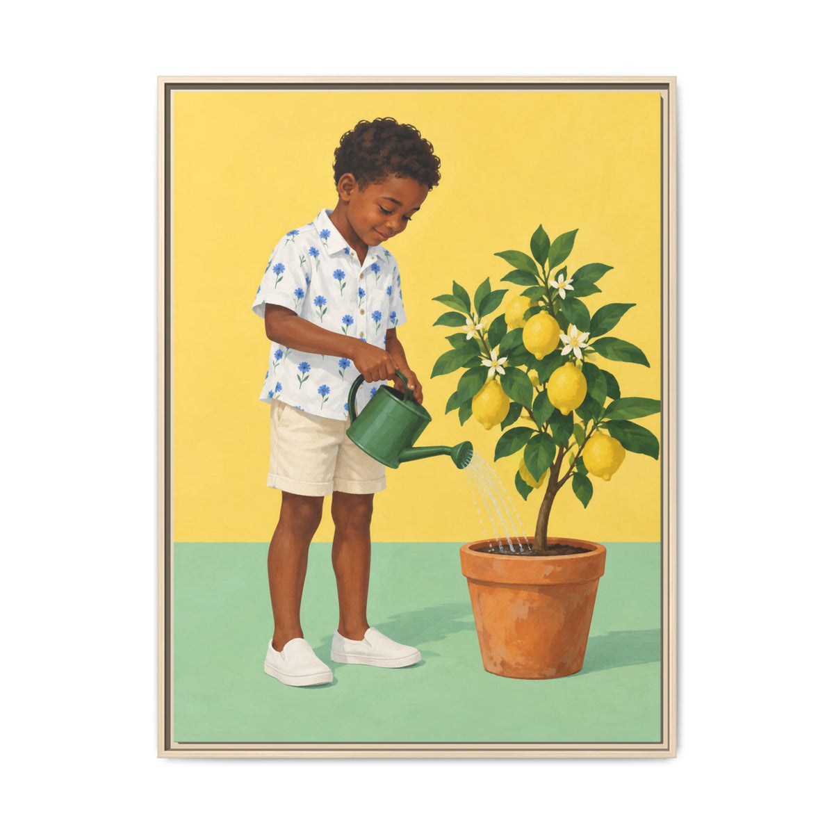 Little Gardener · Framed Canvas