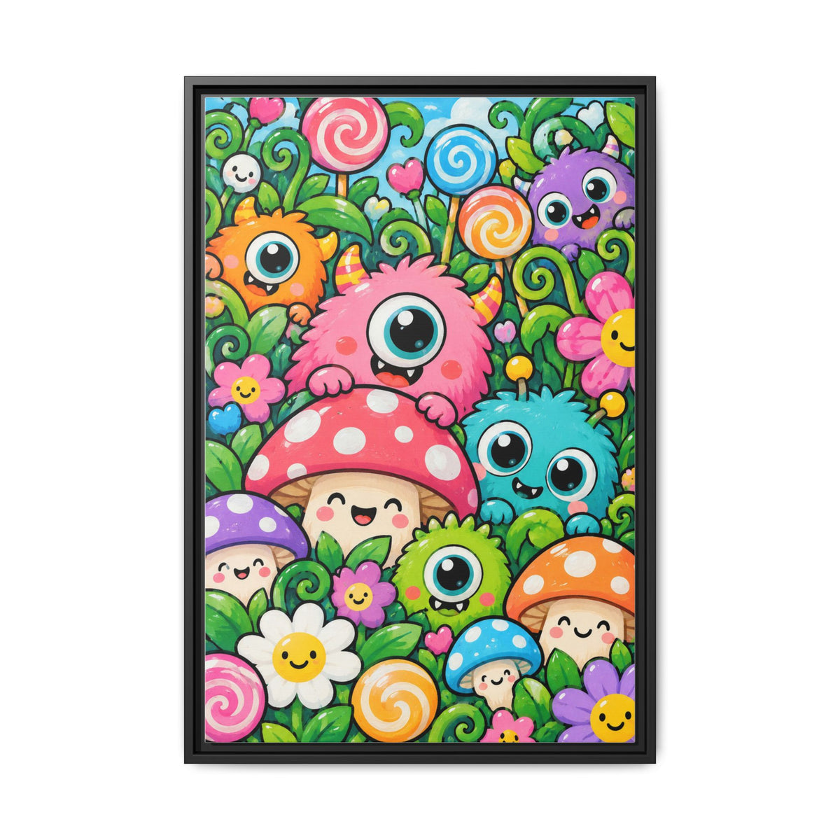 Monster Garden · Framed Canvas