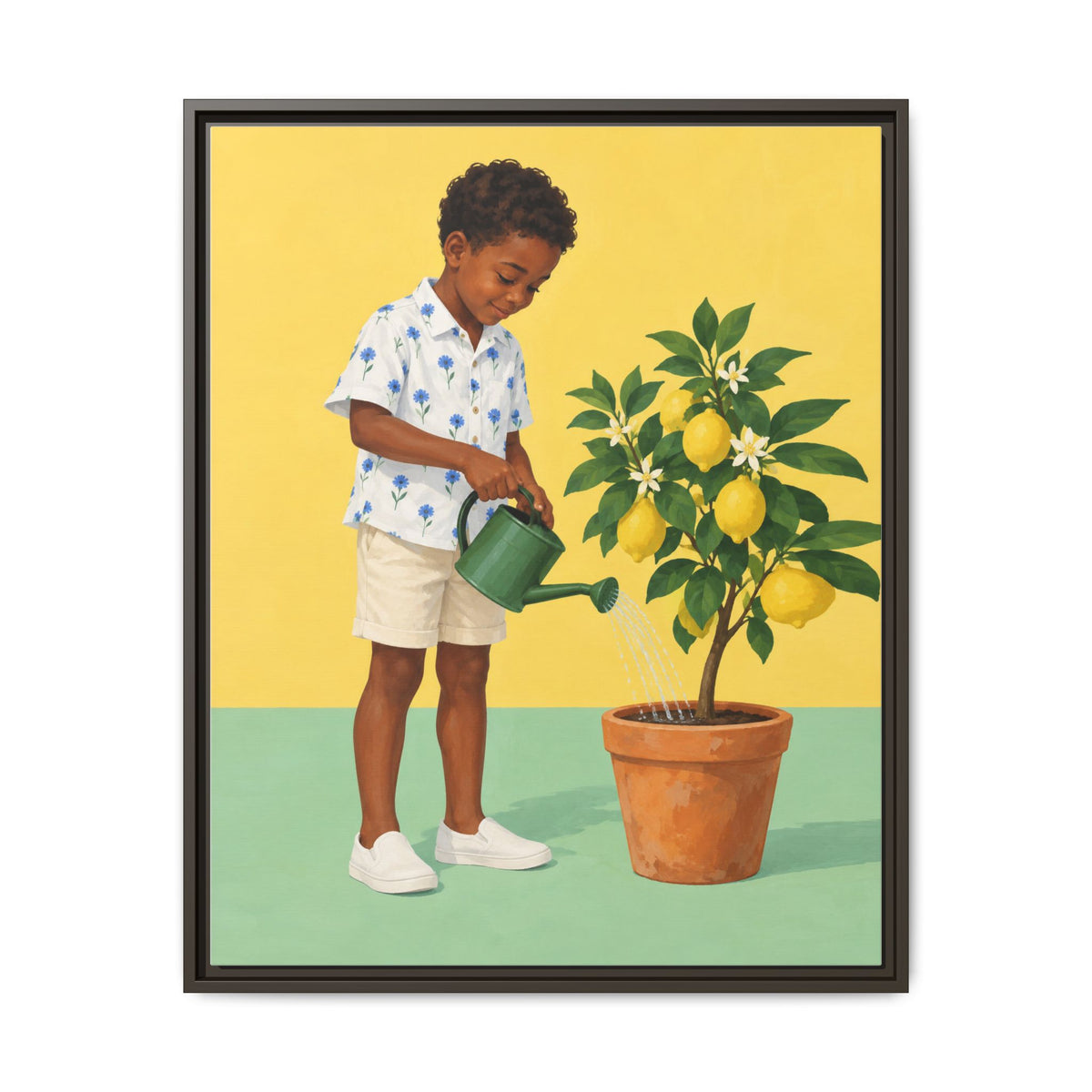Little Gardener · Framed Canvas