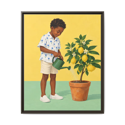 Little Gardener · Framed Canvas