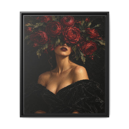 Crimson Reverie · Framed Canvas