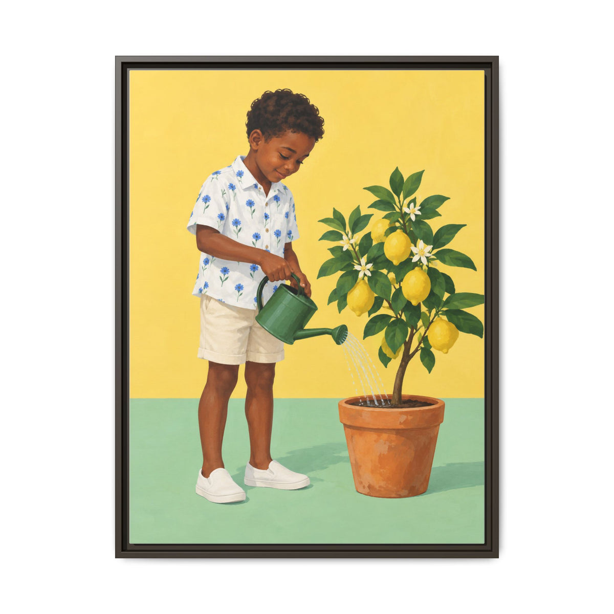 Little Gardener · Framed Canvas
