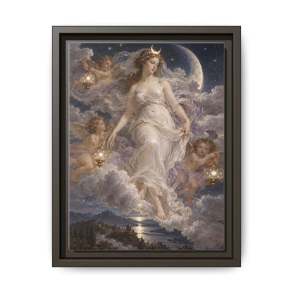 The Descent of Selene · Framed Canvas