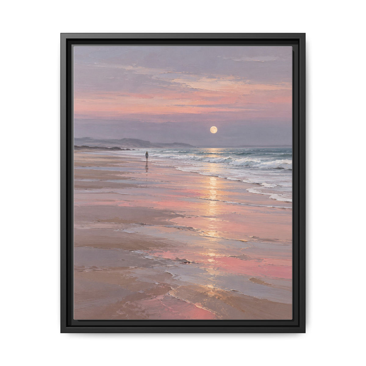 Silver Moon Tide · Framed Canvas