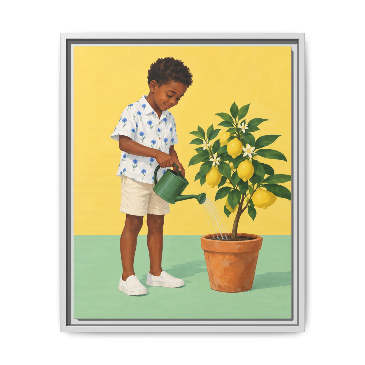 Little Gardener · Framed Canvas