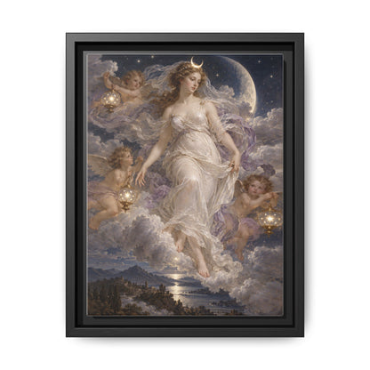 The Descent of Selene · Framed Canvas