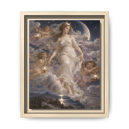 The Descent of Selene · Framed Canvas