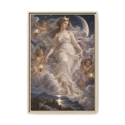 The Descent of Selene · Framed Canvas