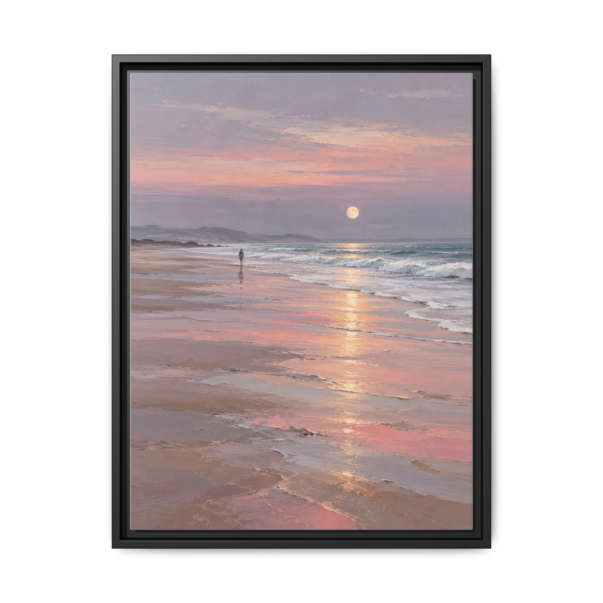 Silver Moon Tide · Framed Canvas