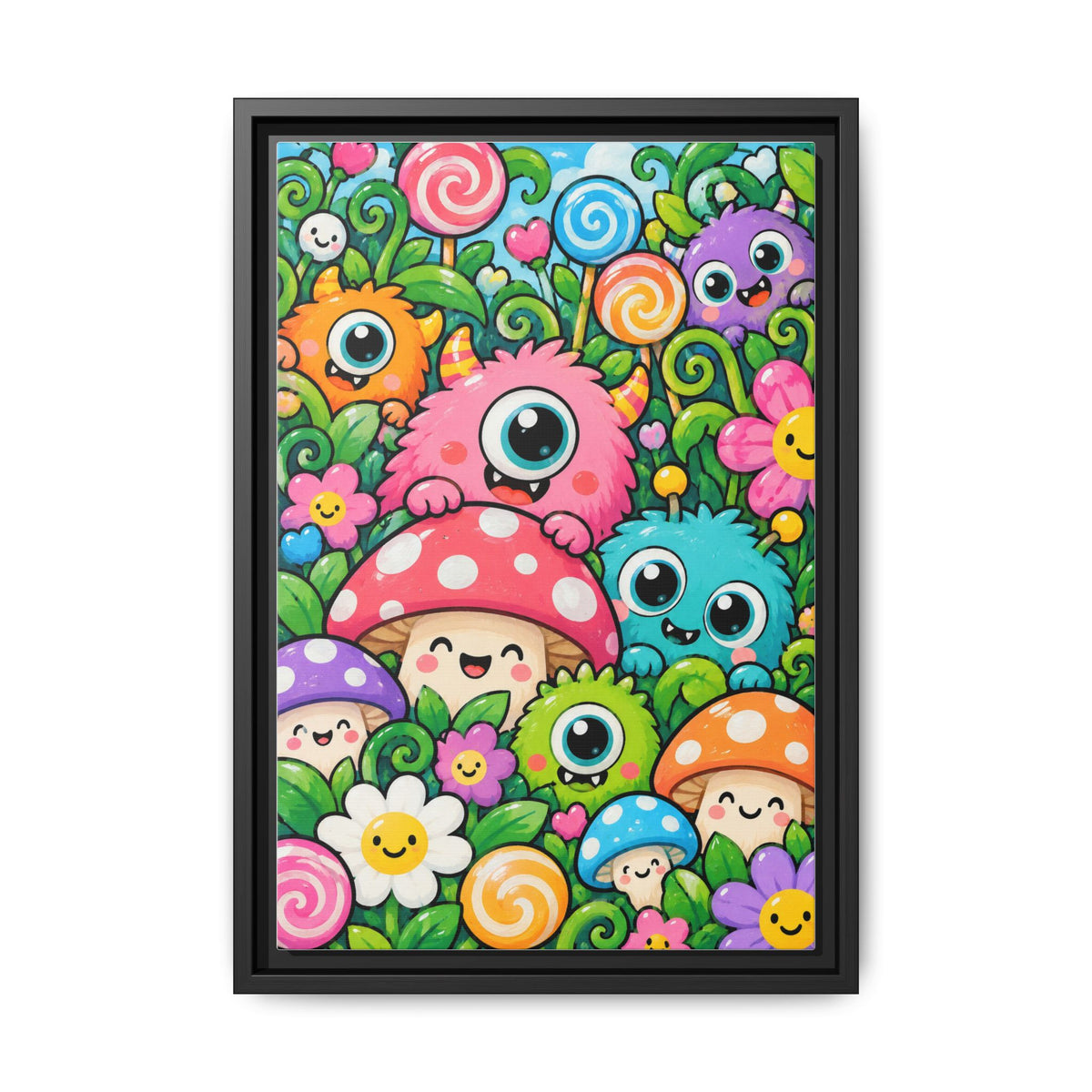 Monster Garden · Framed Canvas