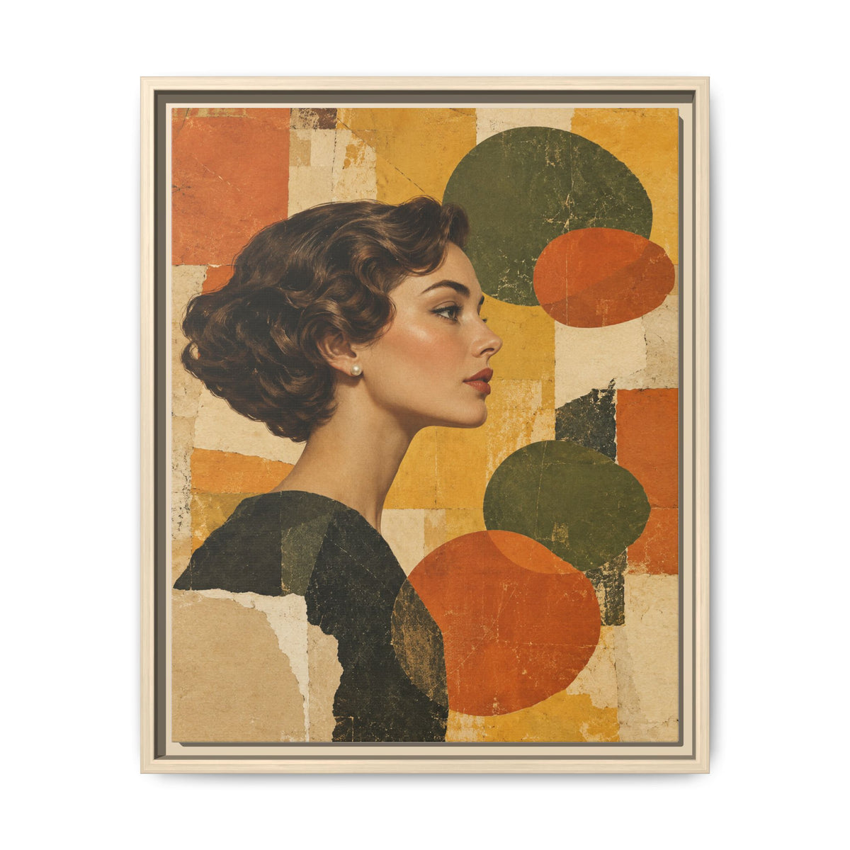 Saffron Thought · Framed Canvas
