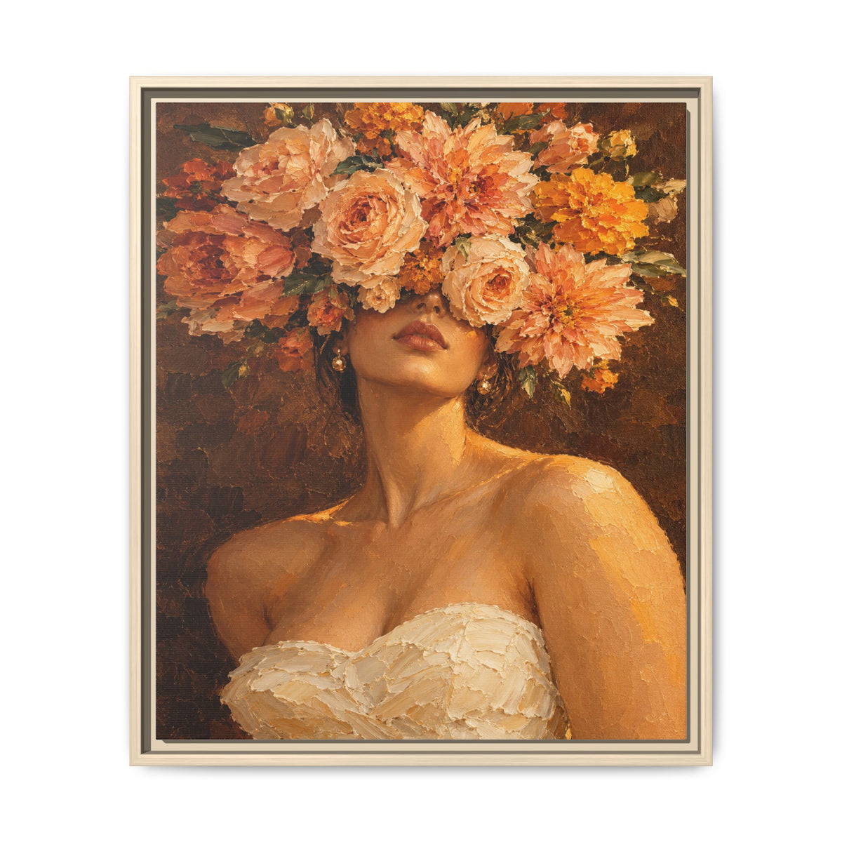 Golden Hour Bloom · Framed Canvas