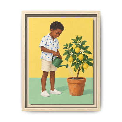 Little Gardener · Framed Canvas