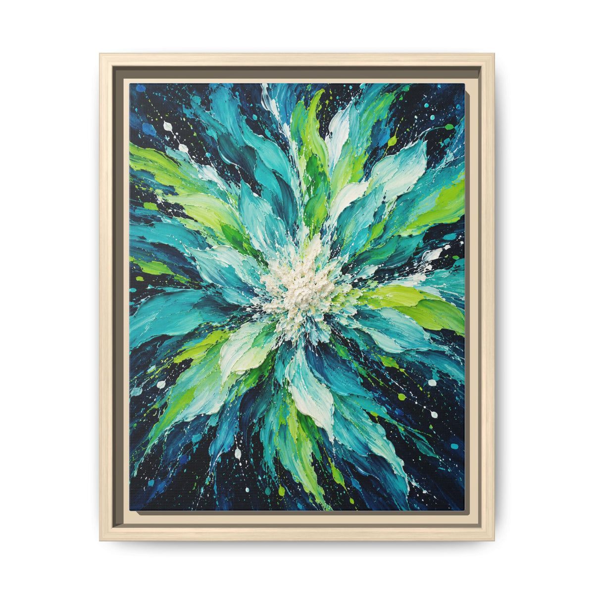 Lagoon Bloom · Framed Canvas