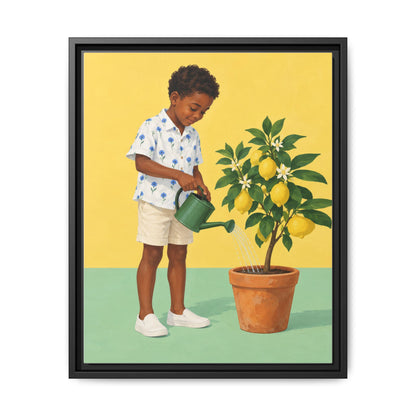 Little Gardener · Framed Canvas