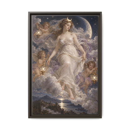 The Descent of Selene · Framed Canvas