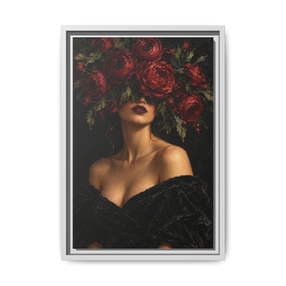 Crimson Reverie · Framed Canvas