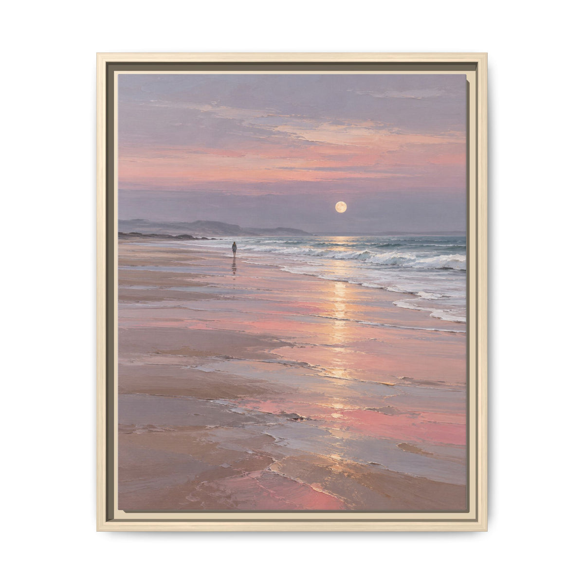 Silver Moon Tide · Framed Canvas