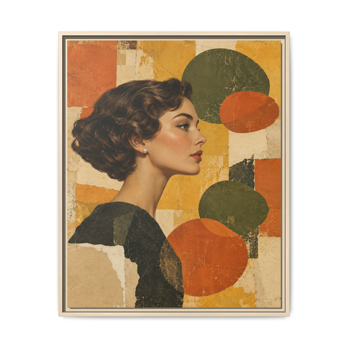 Saffron Thought · Framed Canvas