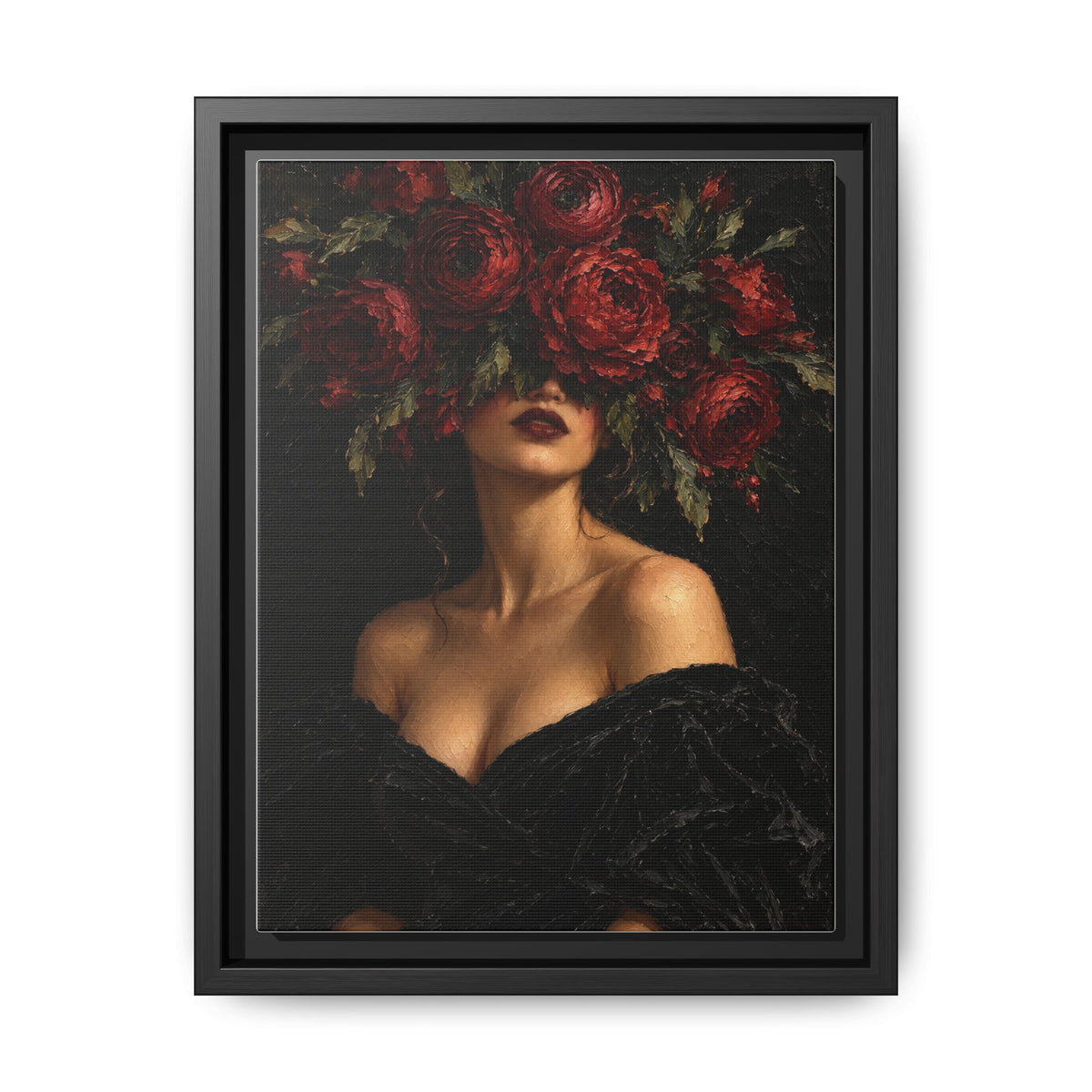 Crimson Reverie · Framed Canvas