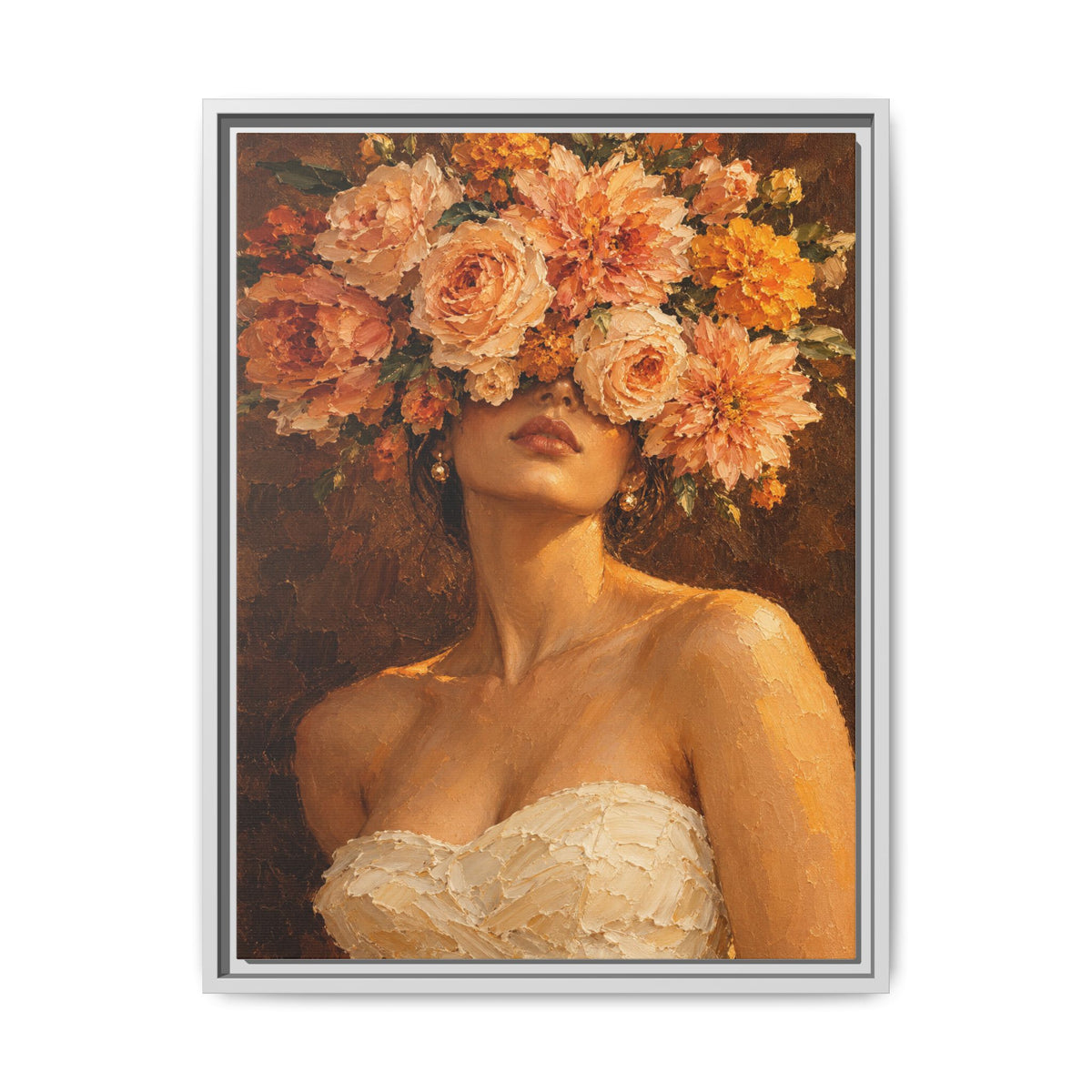 Golden Hour Bloom · Framed Canvas