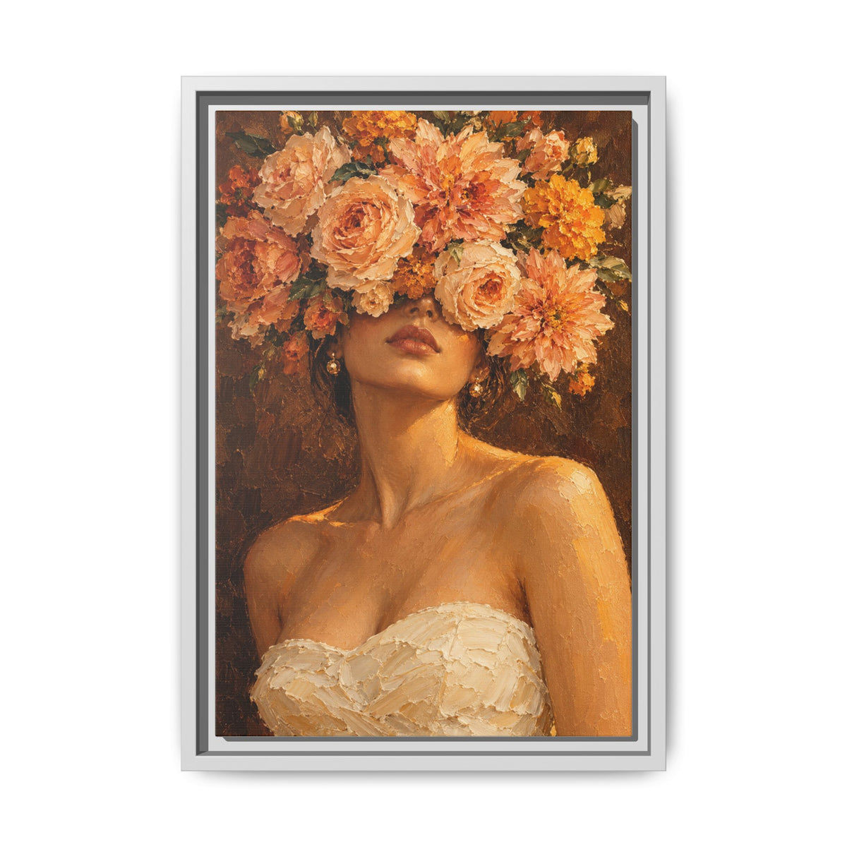 Golden Hour Bloom · Framed Canvas