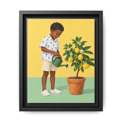 Little Gardener · Framed Canvas