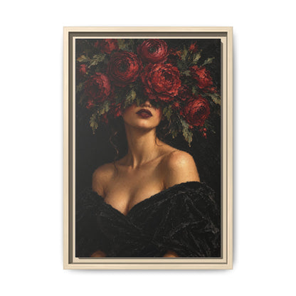 Crimson Reverie · Framed Canvas