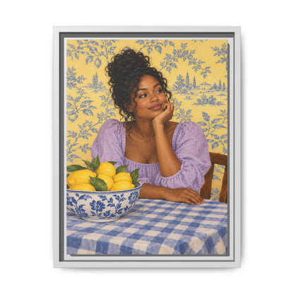 Lemons on the Table · Framed Canvas