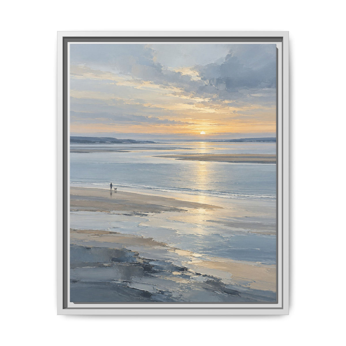 Silver Estuary · Framed Canvas