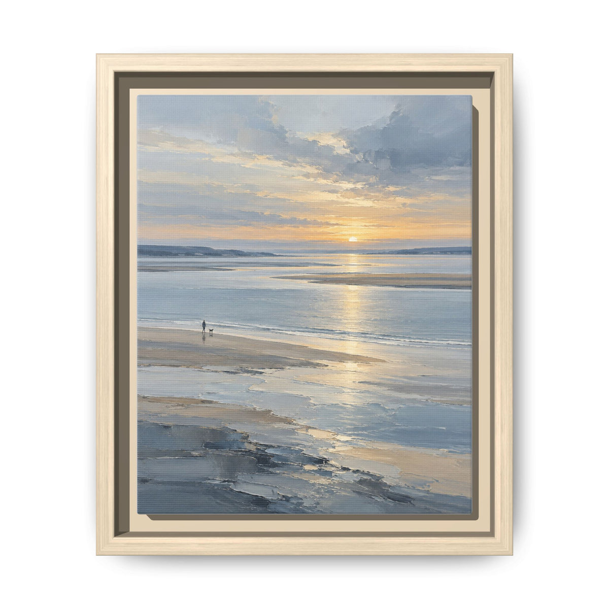 Silver Estuary · Framed Canvas