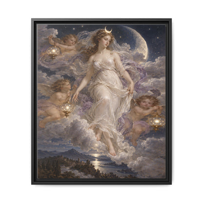The Descent of Selene · Framed Canvas