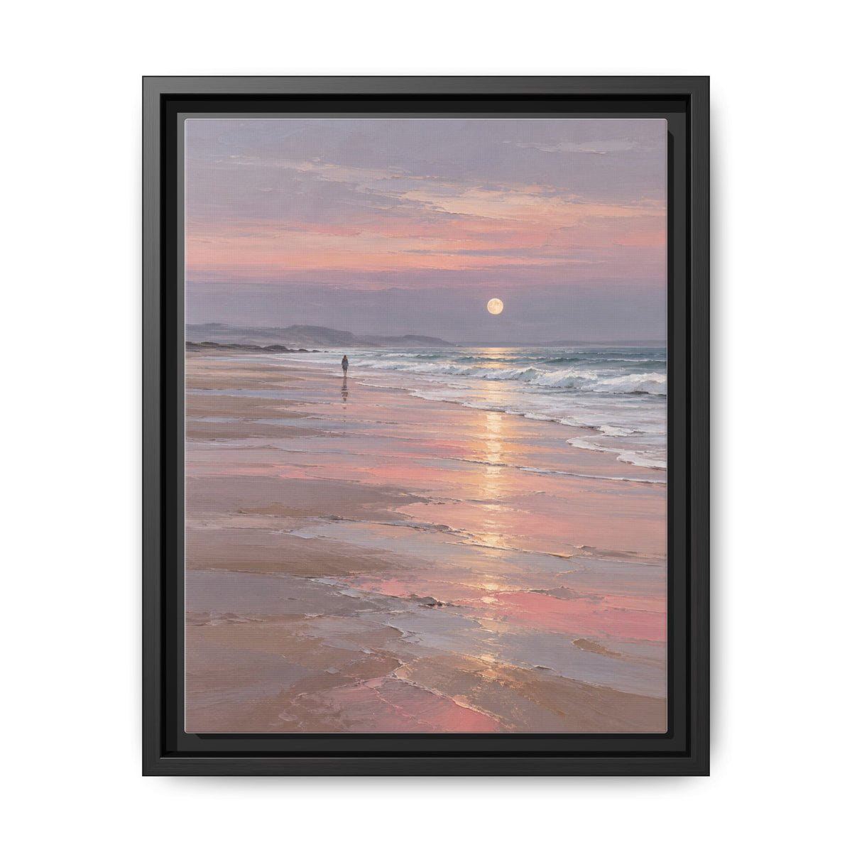 Silver Moon Tide · Framed Canvas